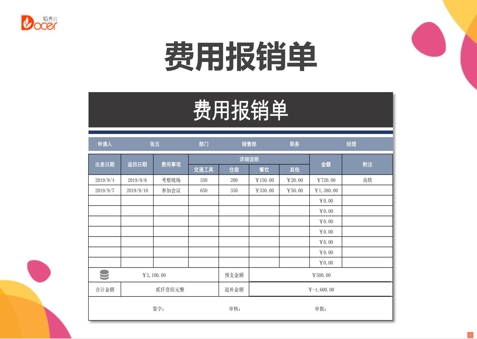 费用报销单