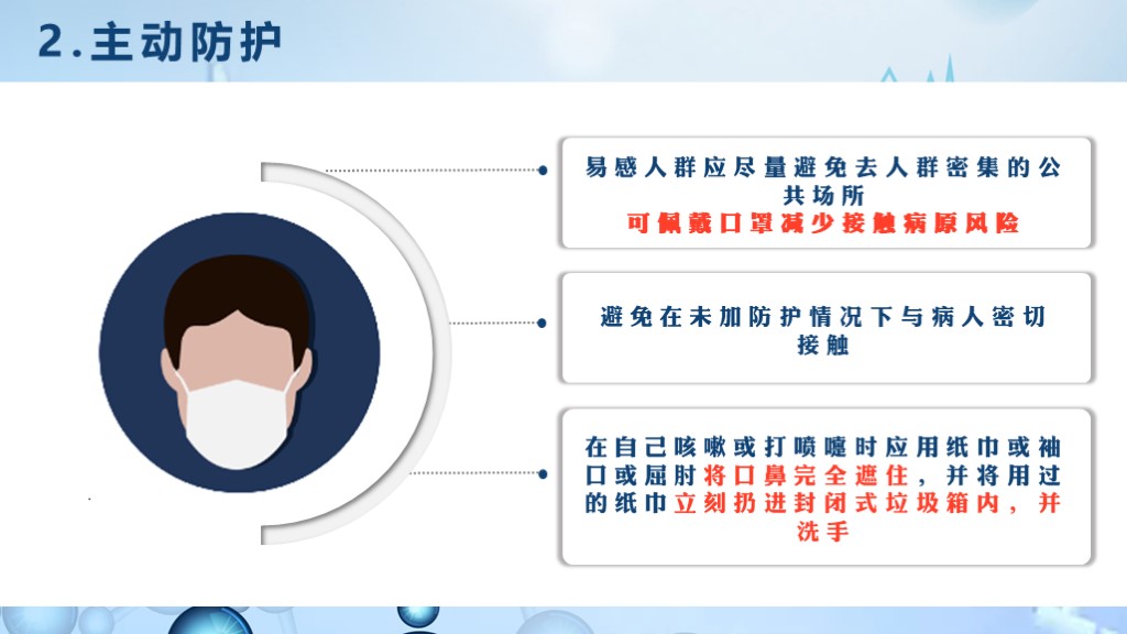 蓝色动态新型冠状病毒防护科普