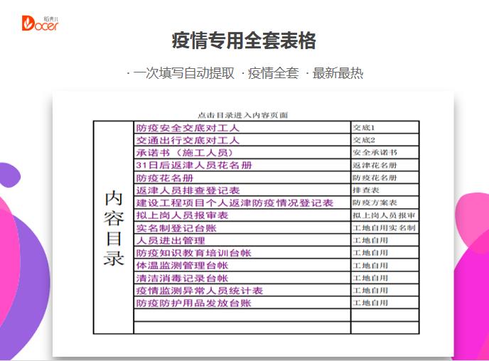 防疫登记排查承诺报审交底全套