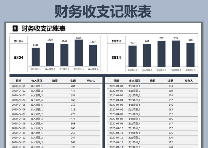 收支记账表