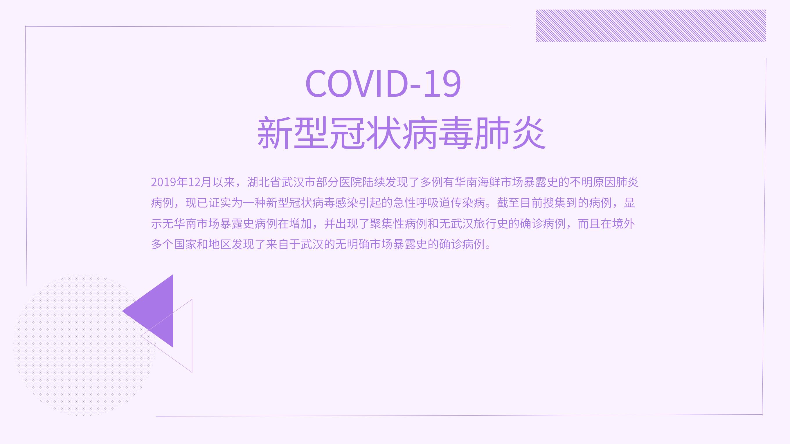 紫色几何疫情防控ppt模板