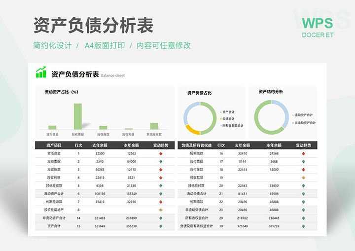 资产负债分析表