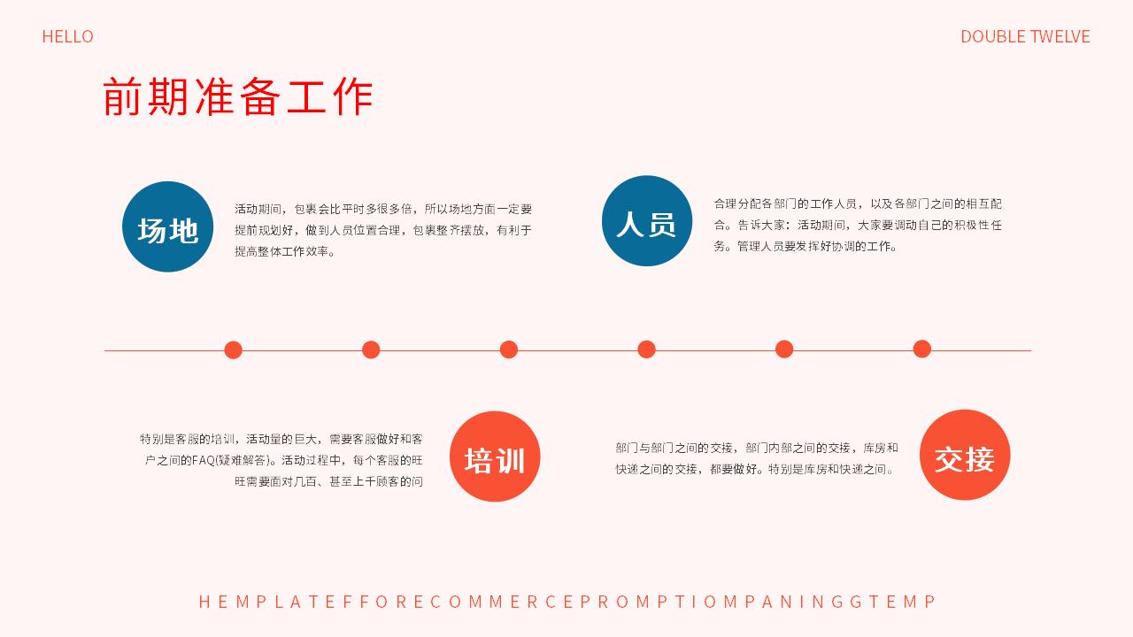 蓝橙创意双十二PPT模板