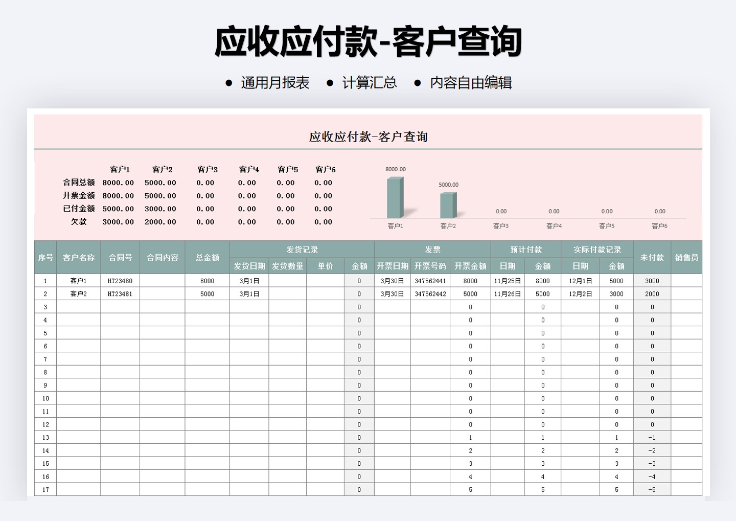 应收应付款-客户查询