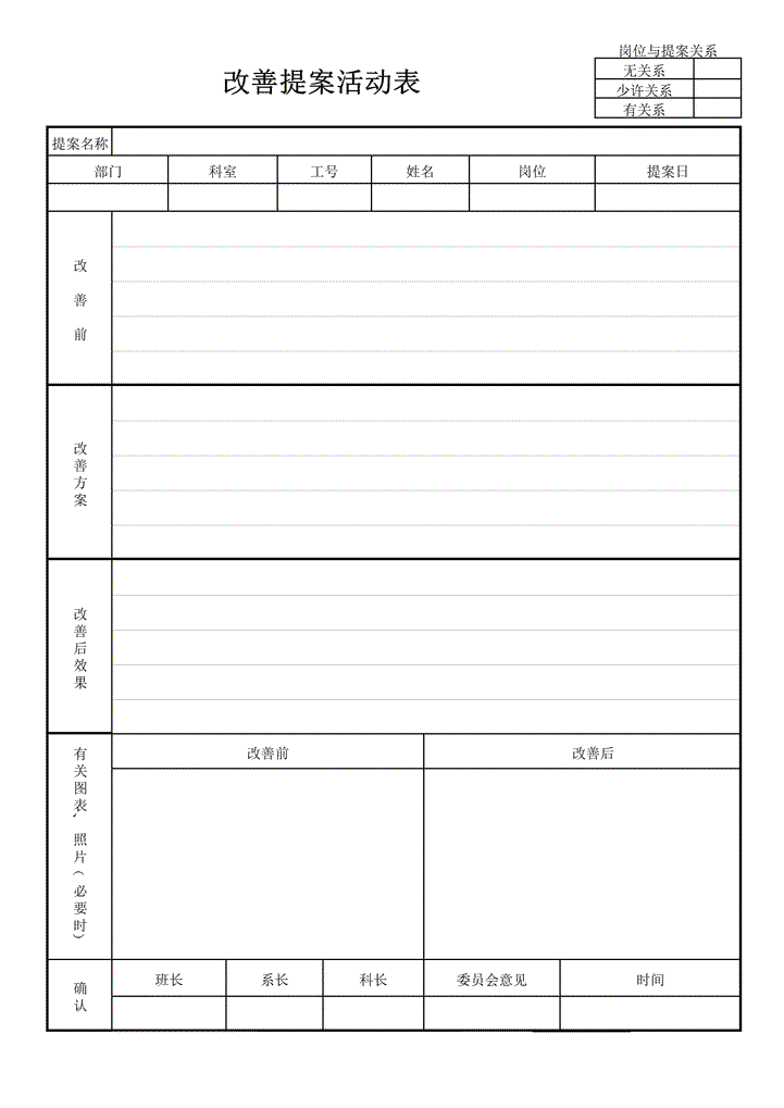 提案改善活动表格