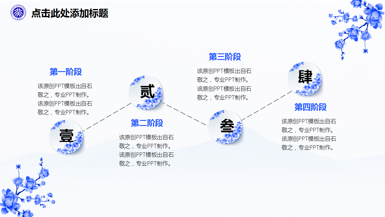 超实用毕业论文答辩开题报告青花瓷古风PPT