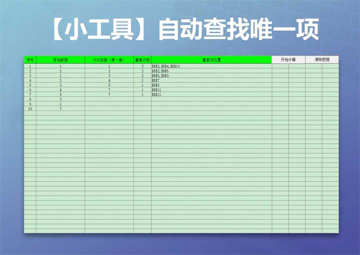 自动查找唯一项